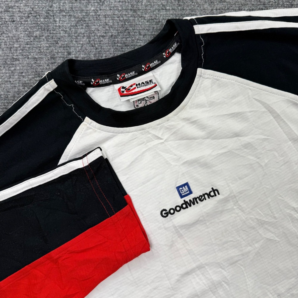 Chase‎ Authentics NASCAR Long Sleeve XL White GM Goodwrench Racing Shirt Men's